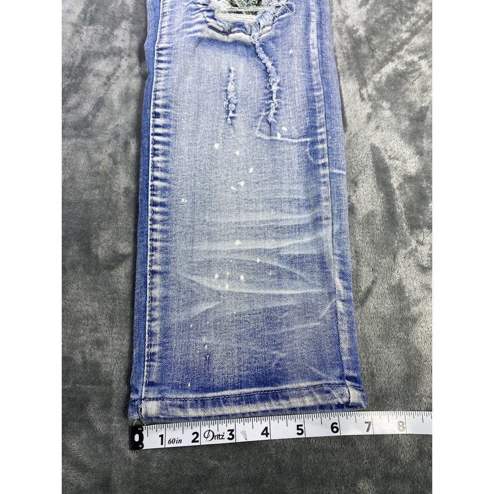 Waimea Jeans Mens 36x30 Patchwork Skinny Fit Patched Studs Grunge Street Denim - Picture 4 of 8